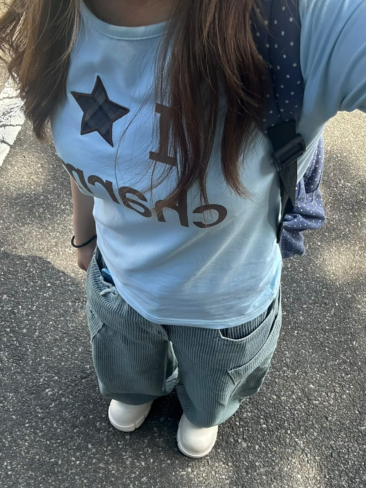 ハイウエストストライプワイドデニム MI-02