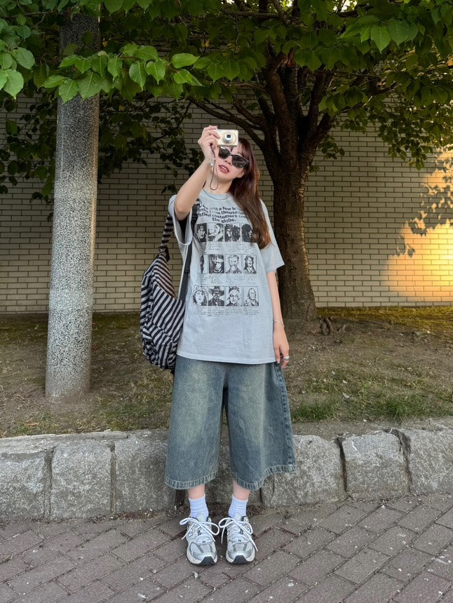 ロングハーフデニムパンツ TH002