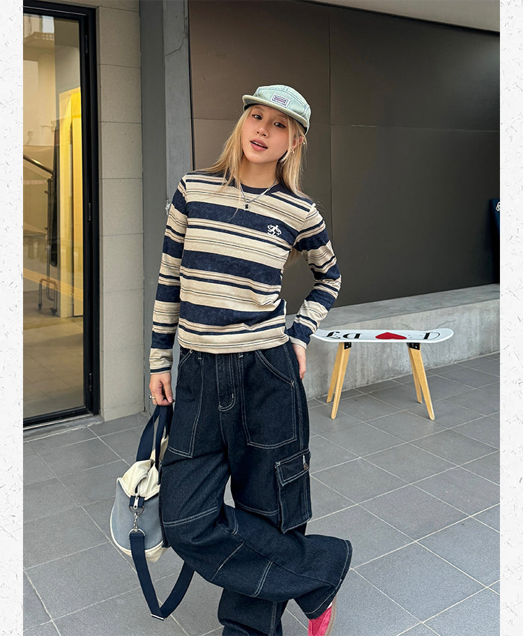 ボーダー半袖長袖Tシャツ N476