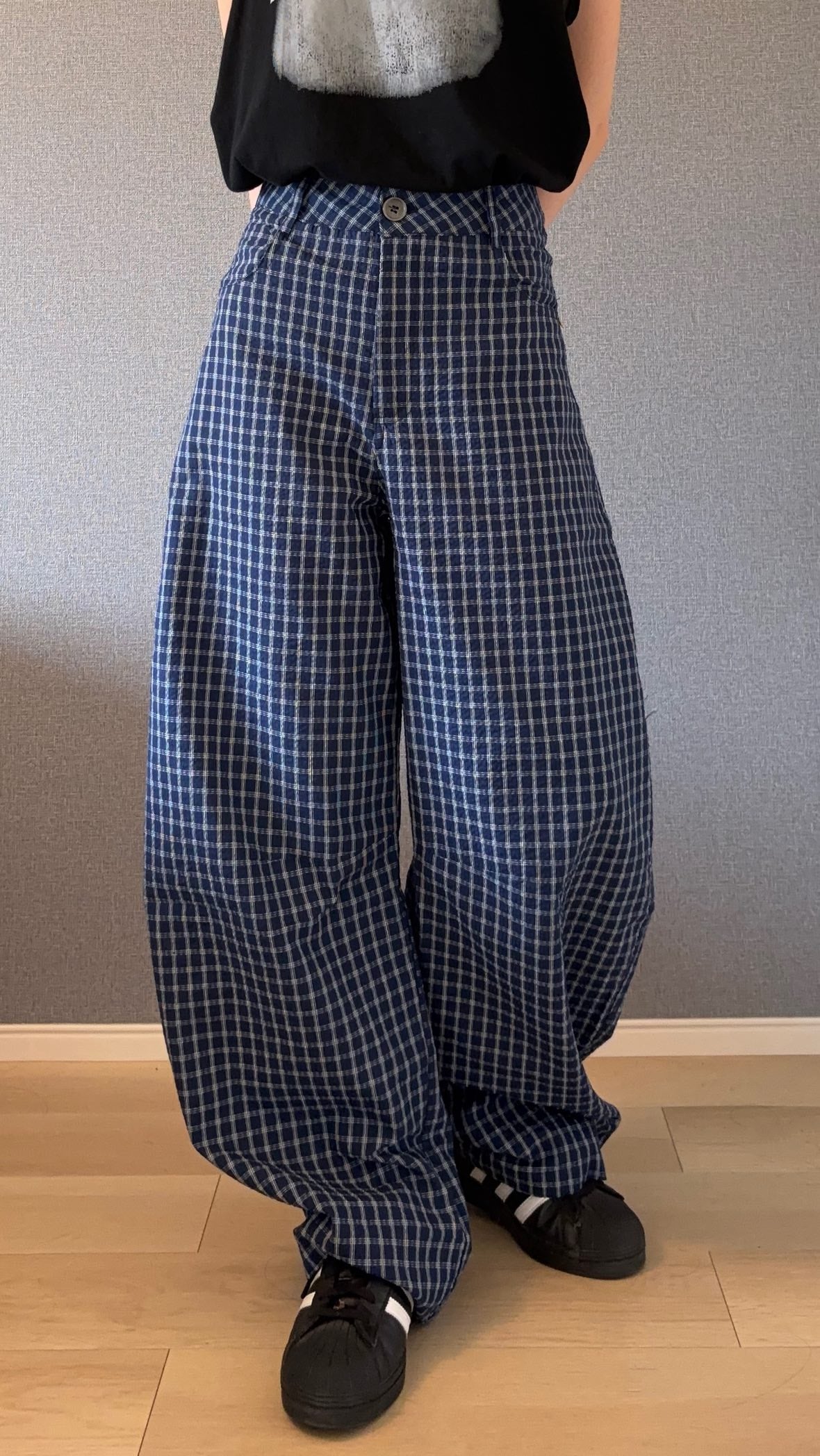ハイウエストチェックパンツ s0814m-7