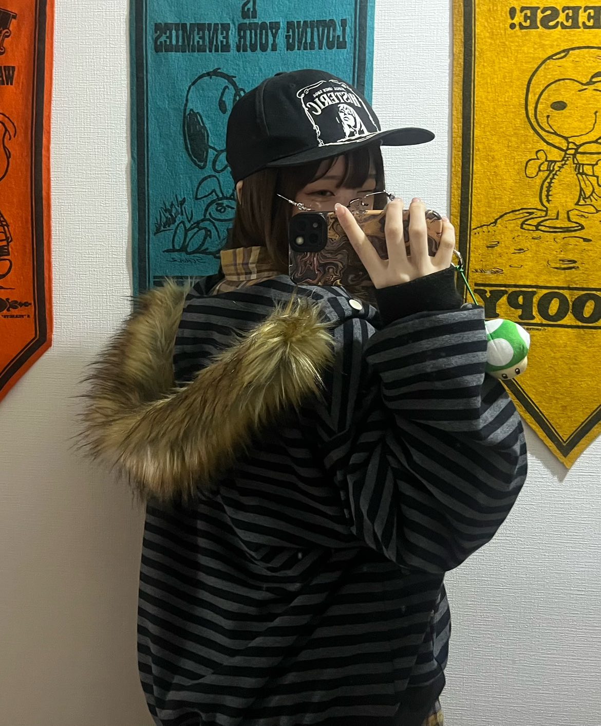 ファー取り外し可能ボーダーパーカー MH003