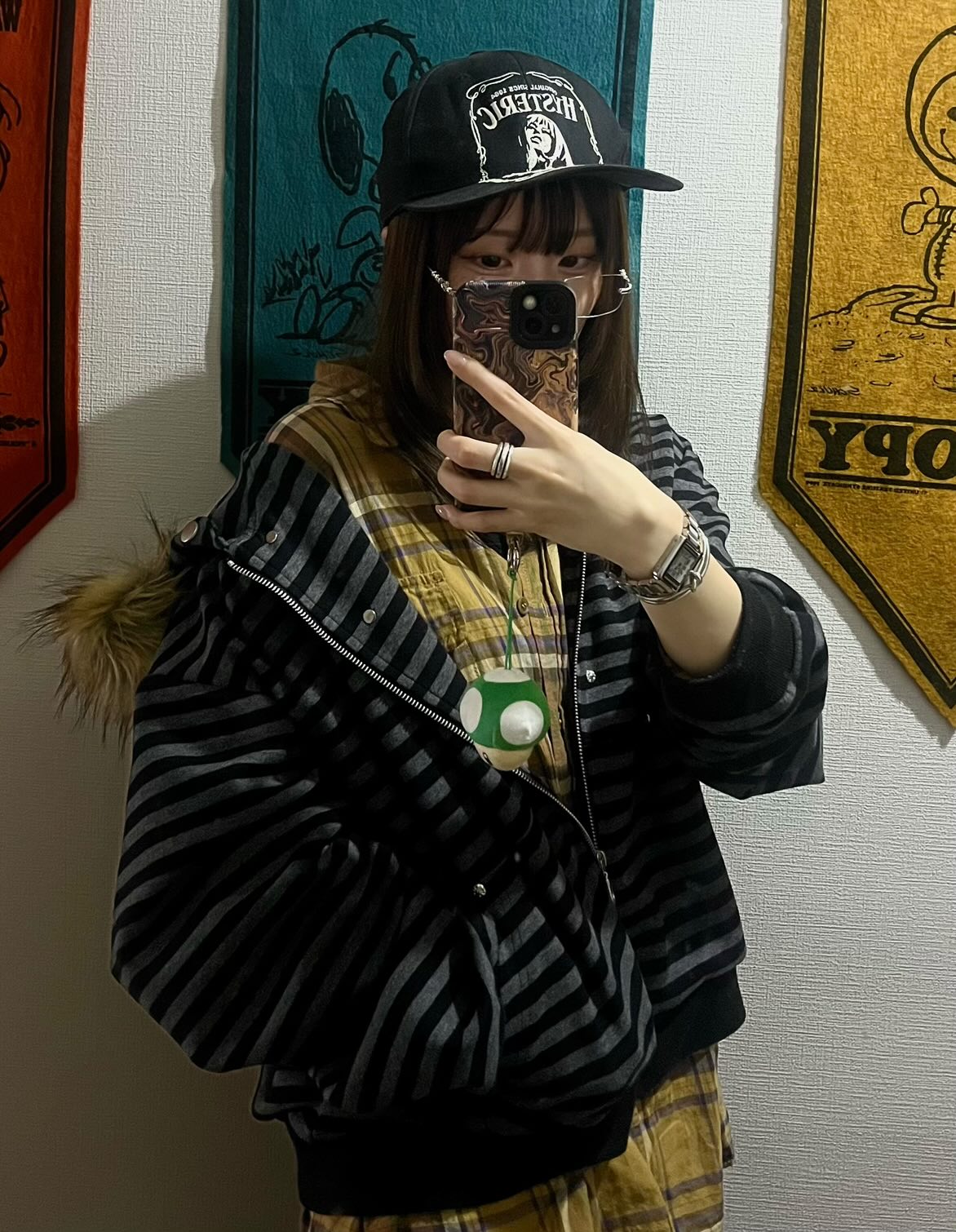 ファー取り外し可能ボーダーパーカー MH003