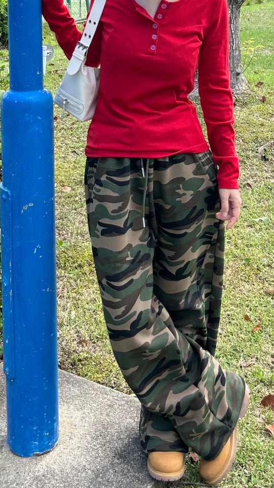 リラックスワイド迷彩スウェットパンツ SZ006