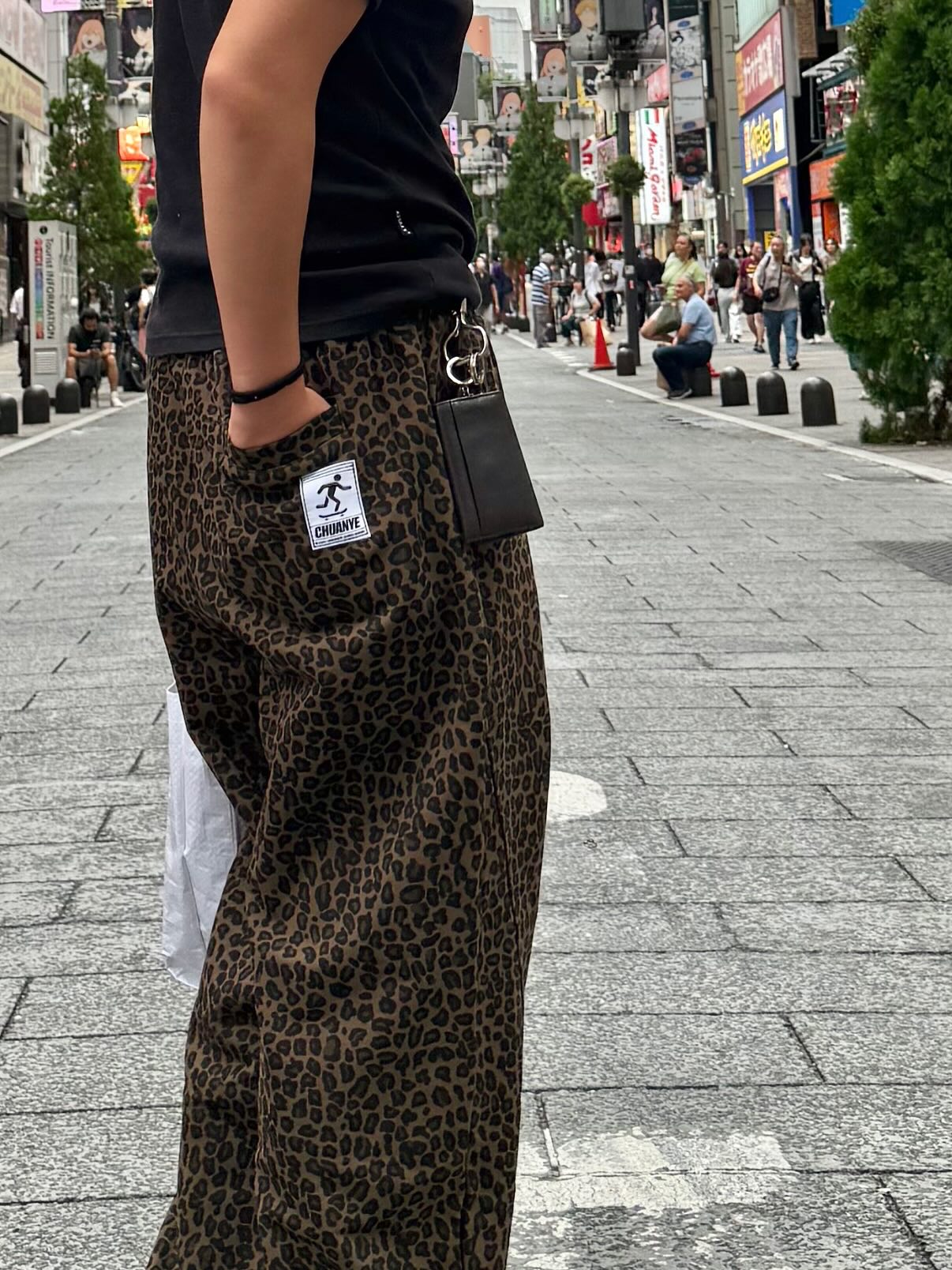 レオパードプリント・ワイドストレートイージーパンツ PP001