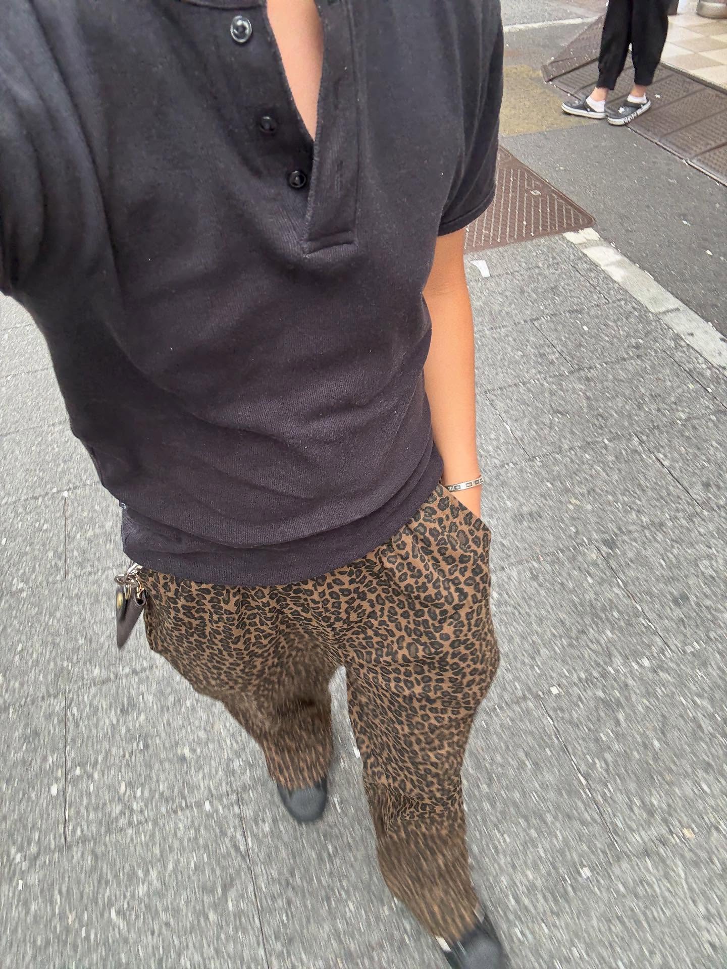 レオパードプリント・ワイドストレートイージーパンツ PP001