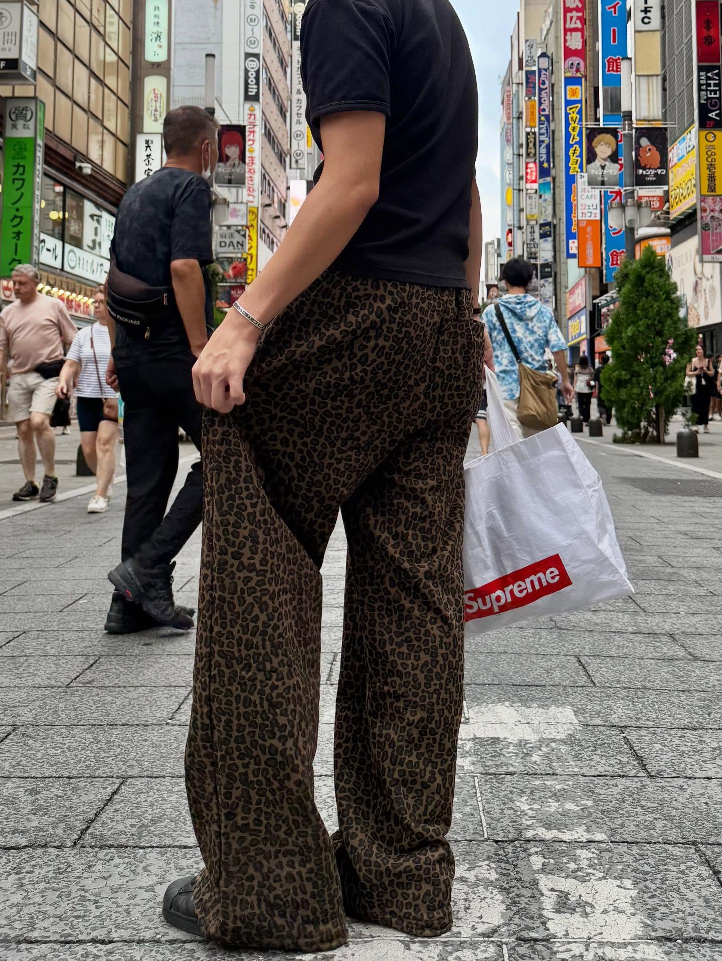 レオパードプリント・ワイドストレートイージーパンツ PP001