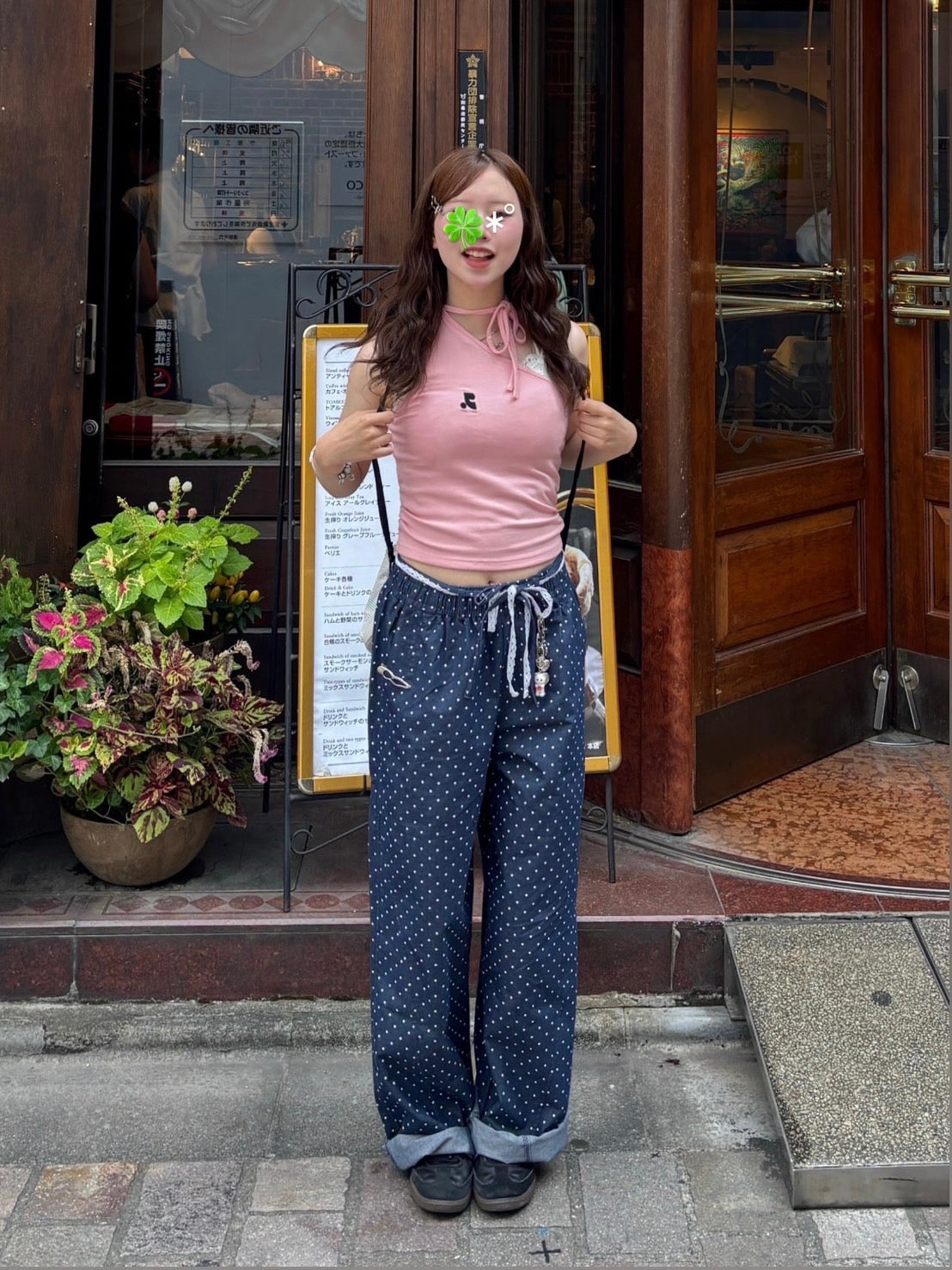 スター柄・イージーパンツ KN001