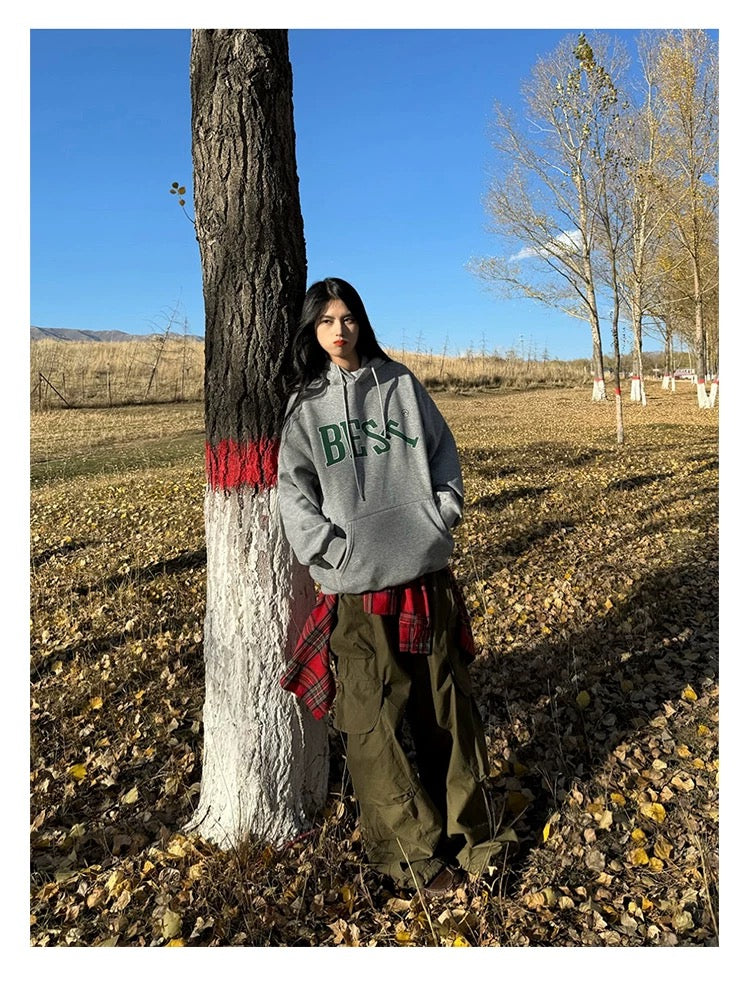 厚手レタープリントパーカー N177