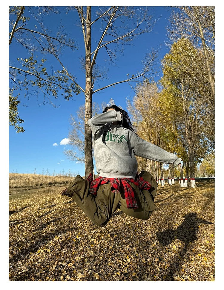 厚手レタープリントパーカー N177