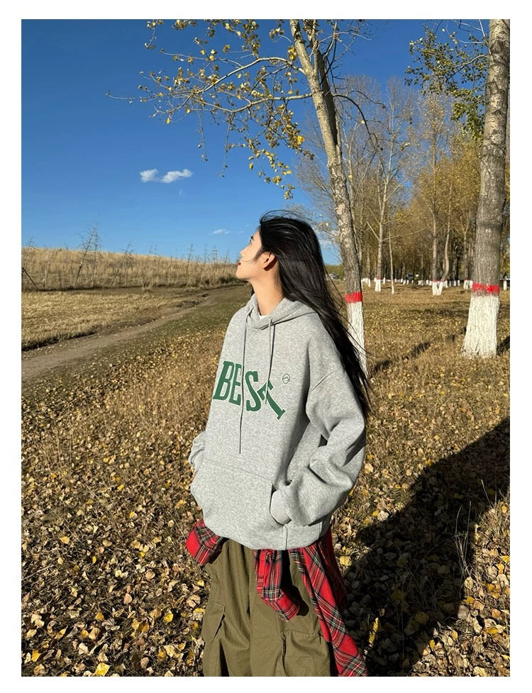 厚手レタープリントパーカー N177