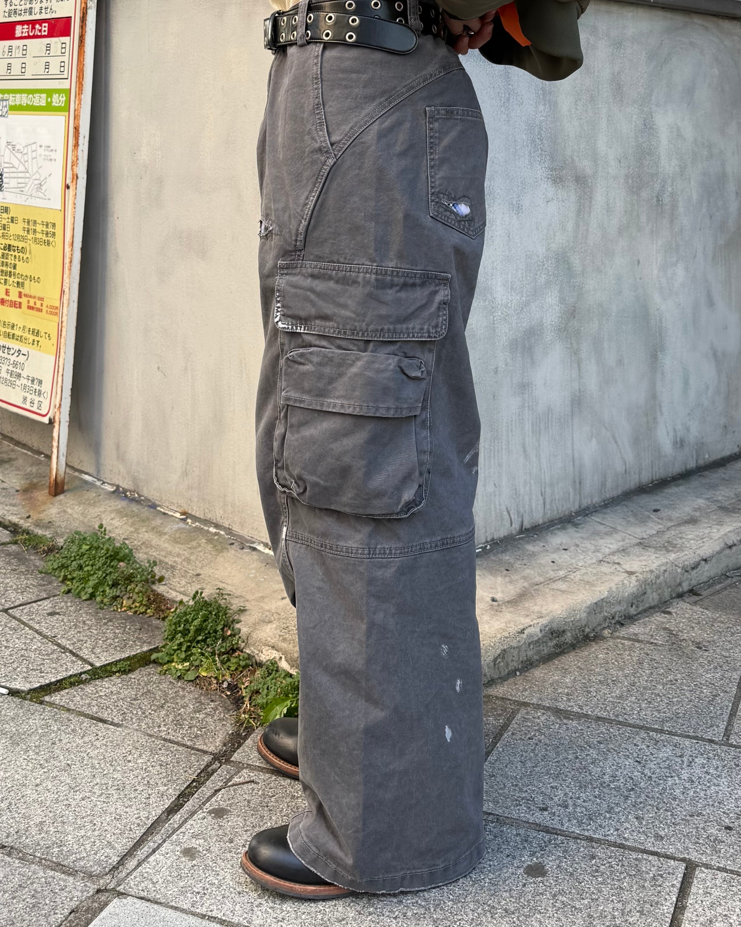 スプラッシュウォッシュパッチワイドカーゴパンツ KO-006