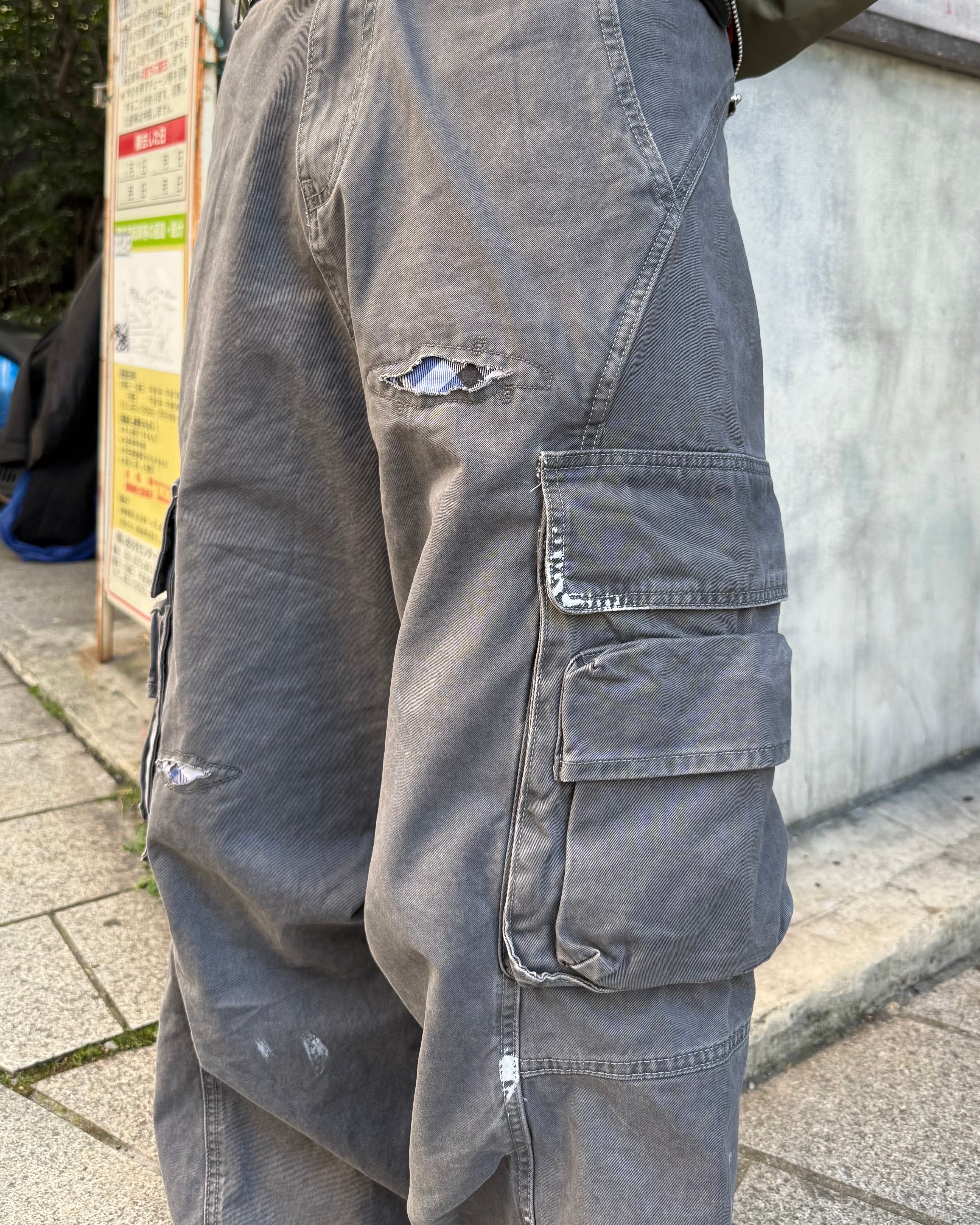 スプラッシュウォッシュパッチワイドカーゴパンツ KO-006