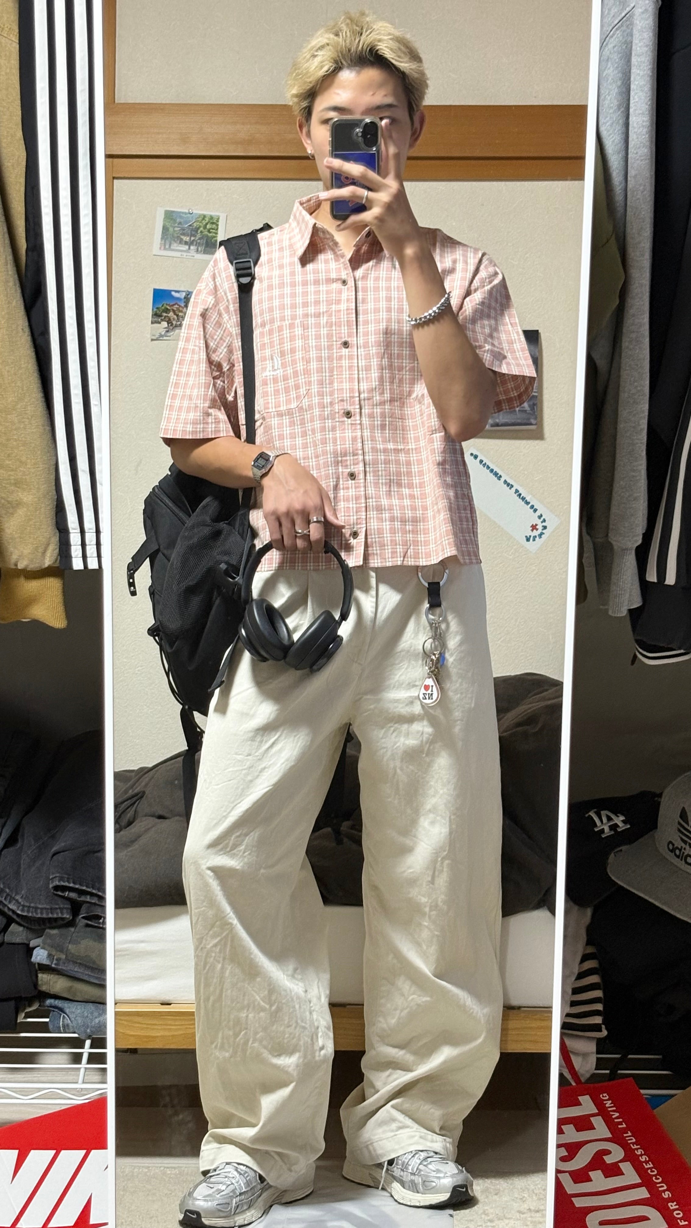 ショート丈チェックシャツ  HR001