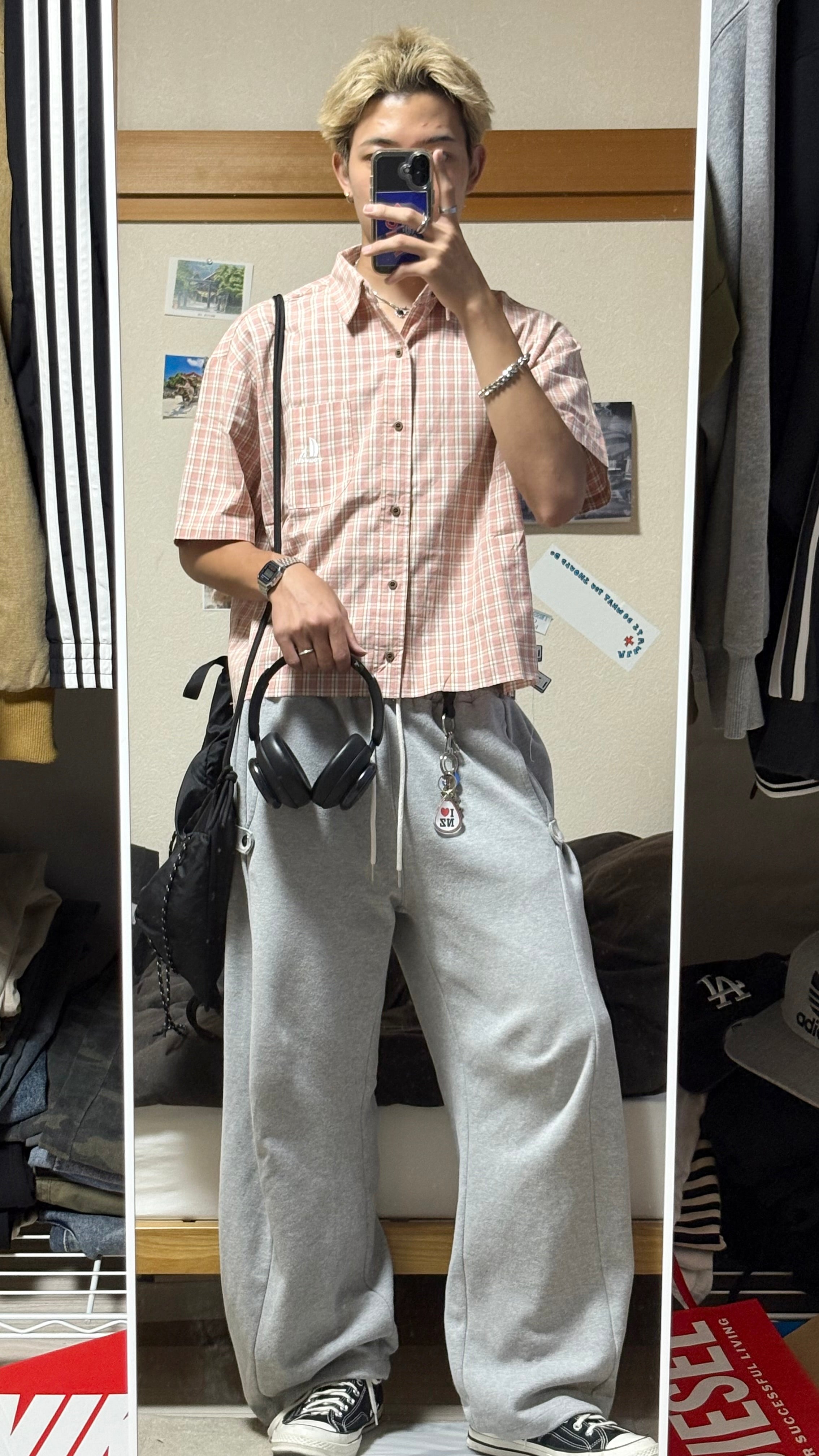 ショート丈チェックシャツ  HR001