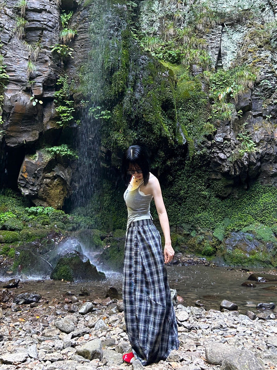 オンブレチェック・ワイドキュロット SZ001