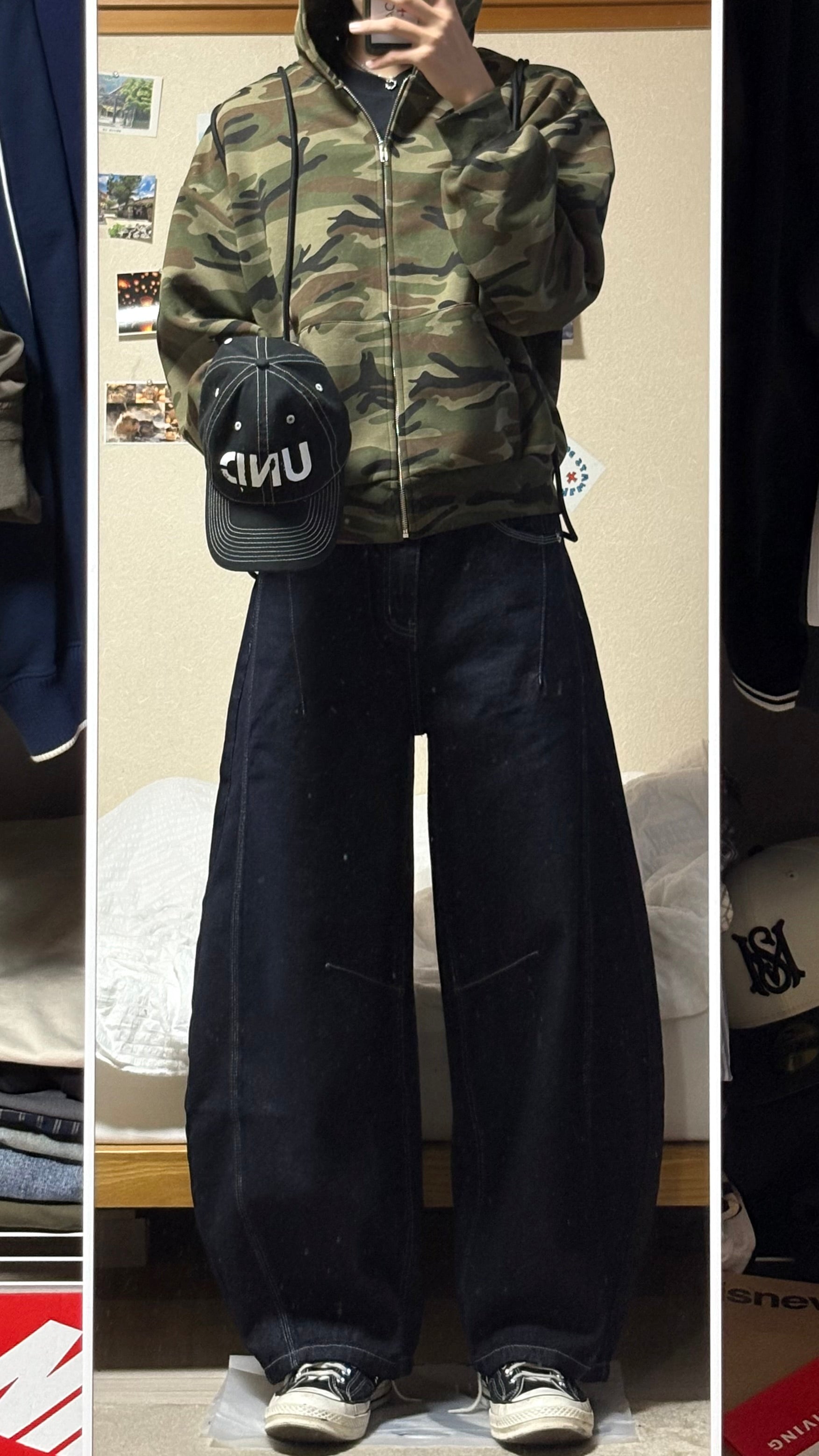 フルジップ迷彩パーカー HR010