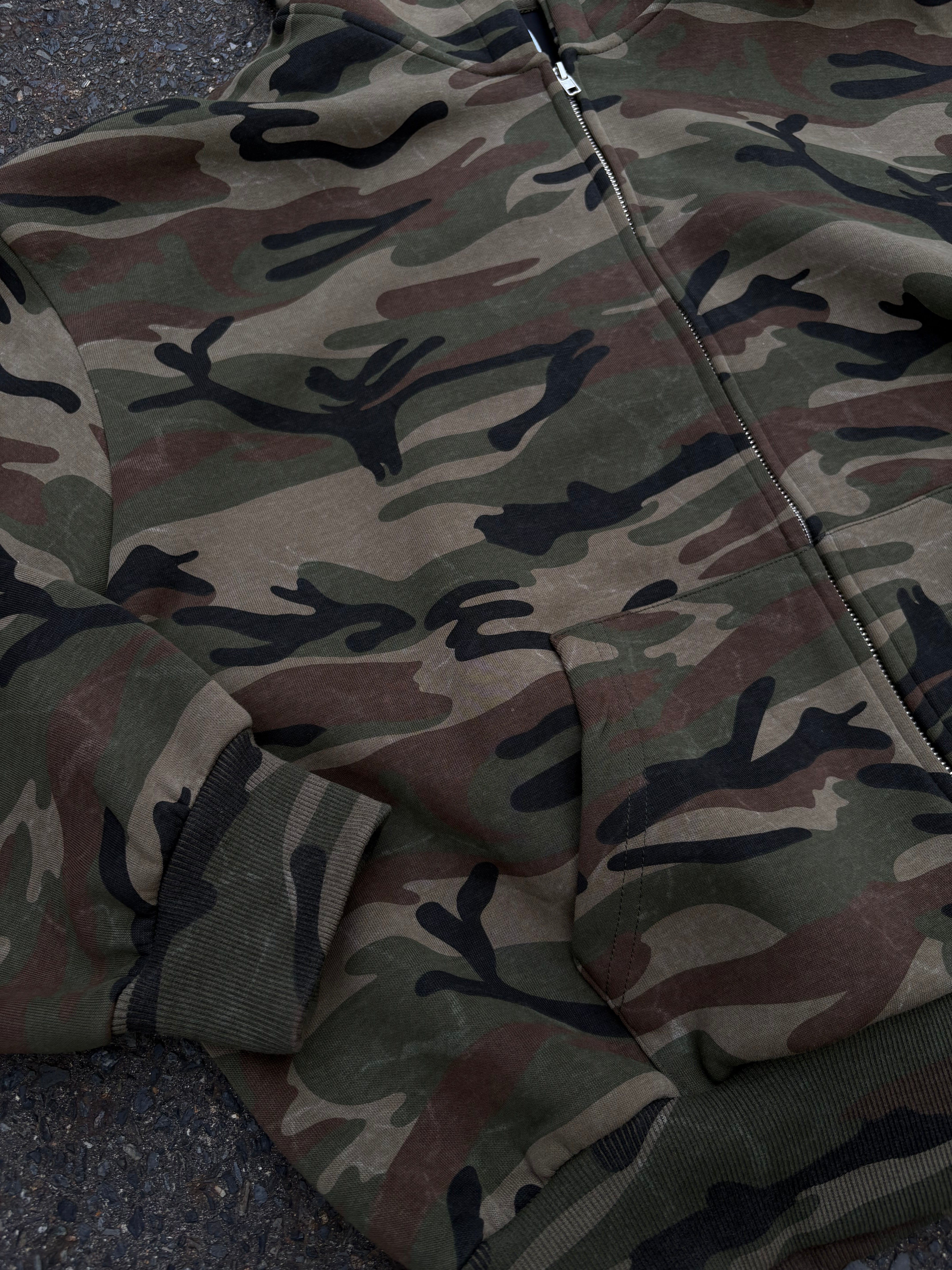 フルジップ迷彩パーカー HR010