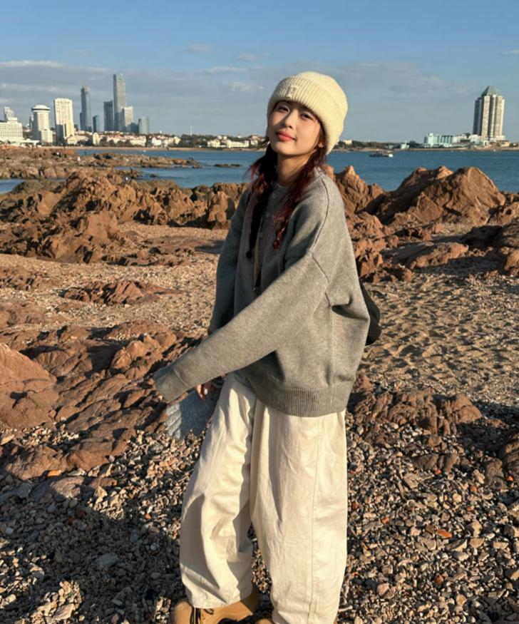 ヘンリーカジュアル無地セーター N288