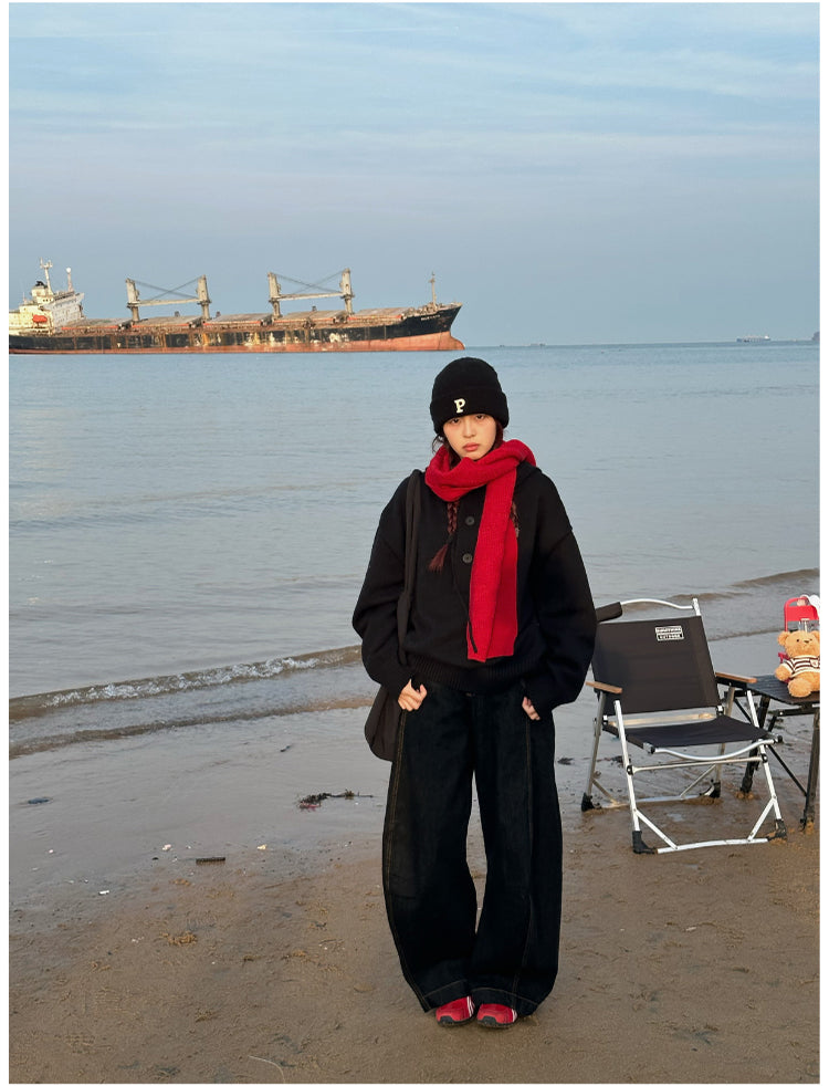 厚手フード付きニットジャケット N287