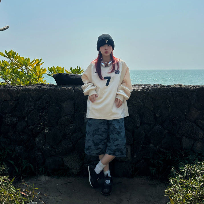 ルーズワイド迷彩ハーフパンツ N383