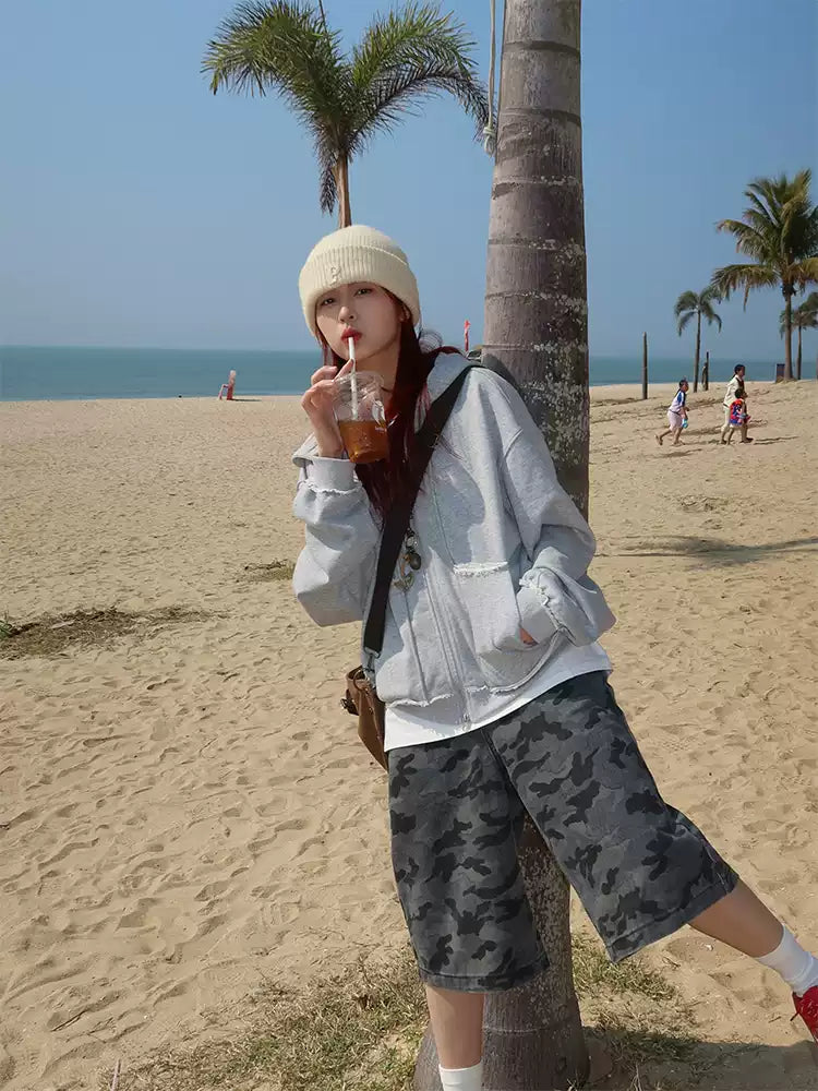 ダメージスウェットパーカー N385