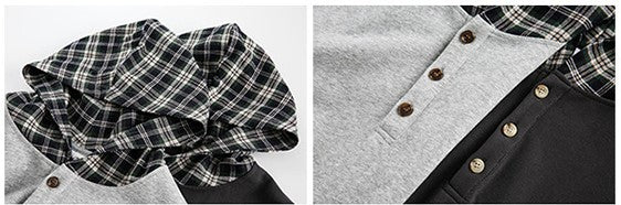 チェック柄フーディー N345