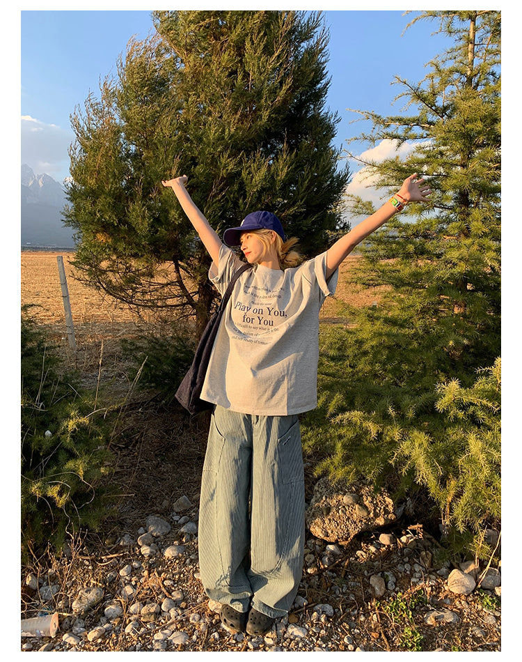 ラウンドネック半袖Tシャツ N404