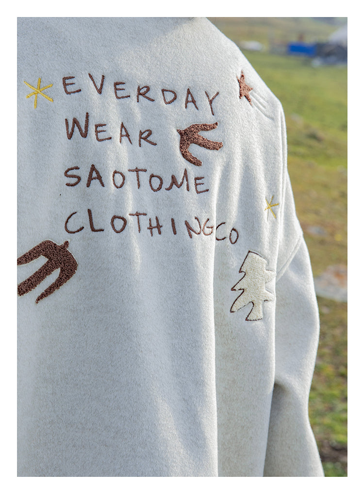 刺繍ウールブルゾンジャケット N269