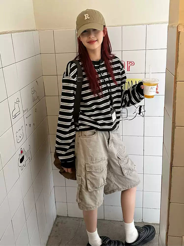 ボーダー長袖Tシャツ N399