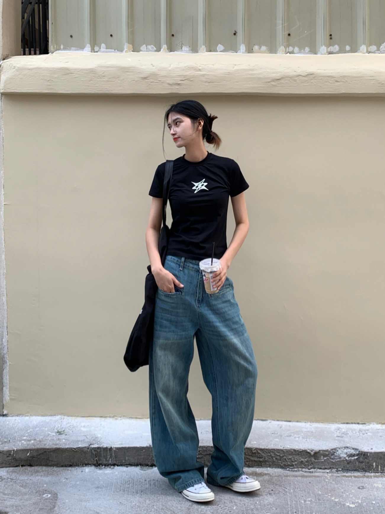 ウォッシュドポケットデザインジーンズ N74