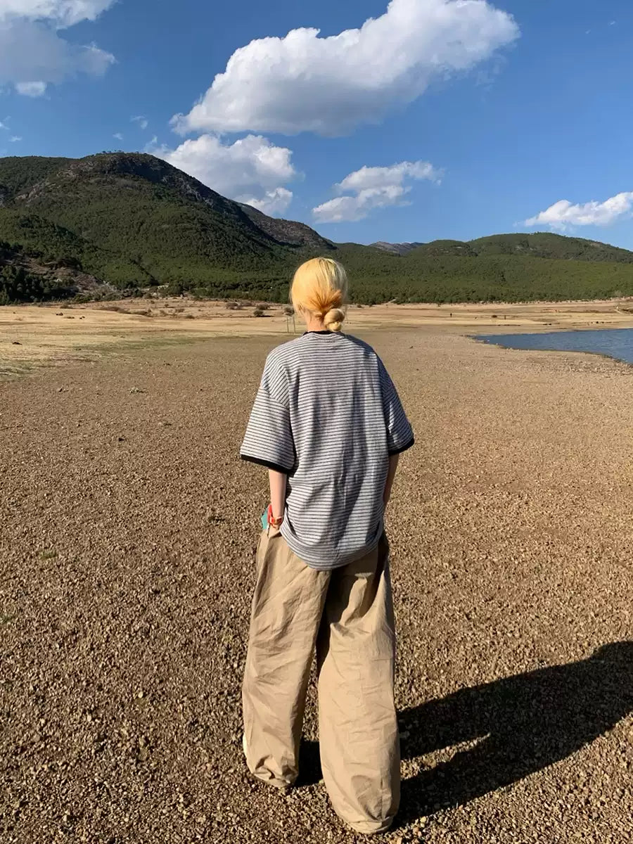 フェイクツーピースボーダーTシャツ N391