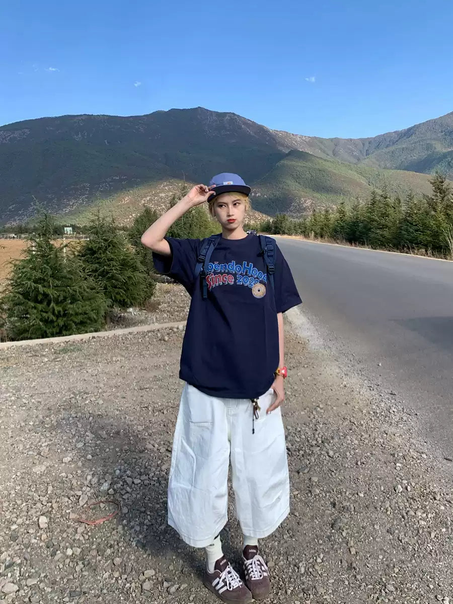 7分丈ワイドデニムパンツ N415