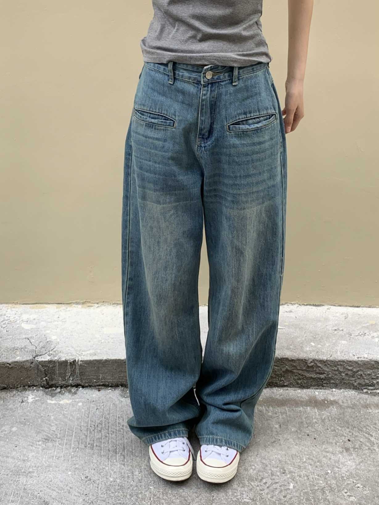 ウォッシュドポケットデザインジーンズ N74