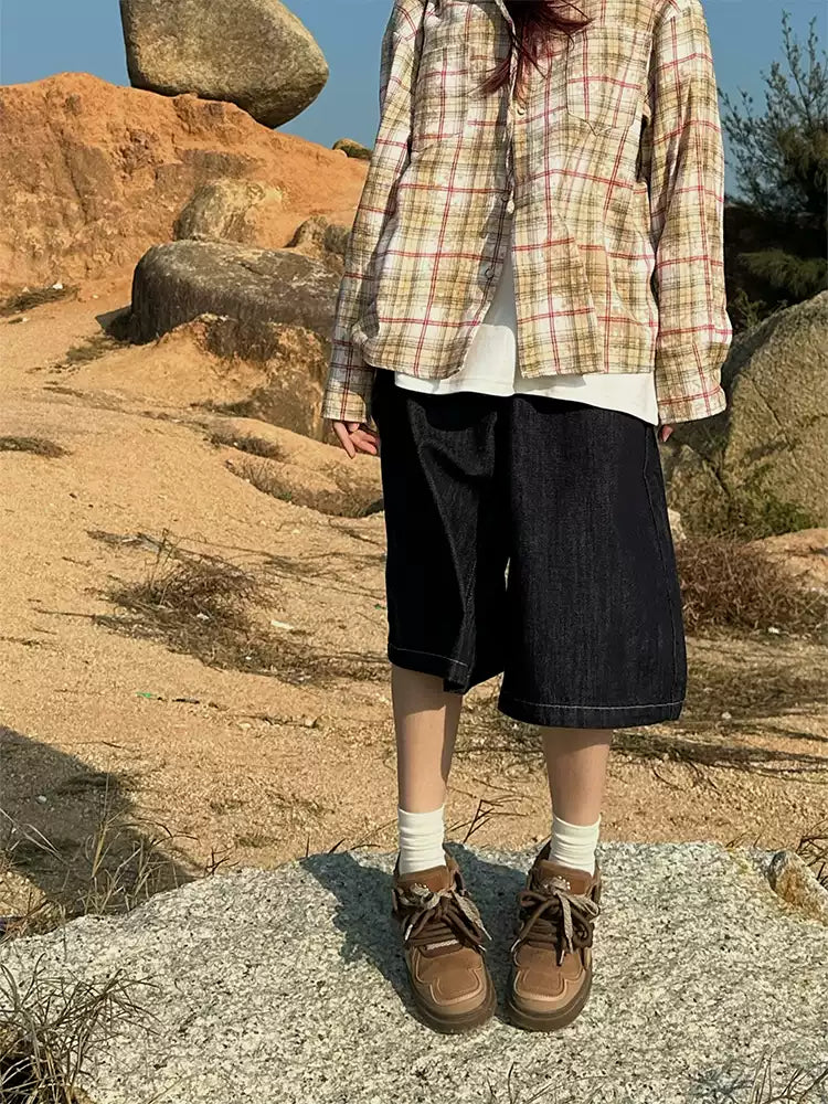 ルーズデニムハーフパンツ N373