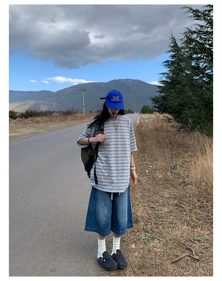 ラウンドネックルーズTシャツ N396