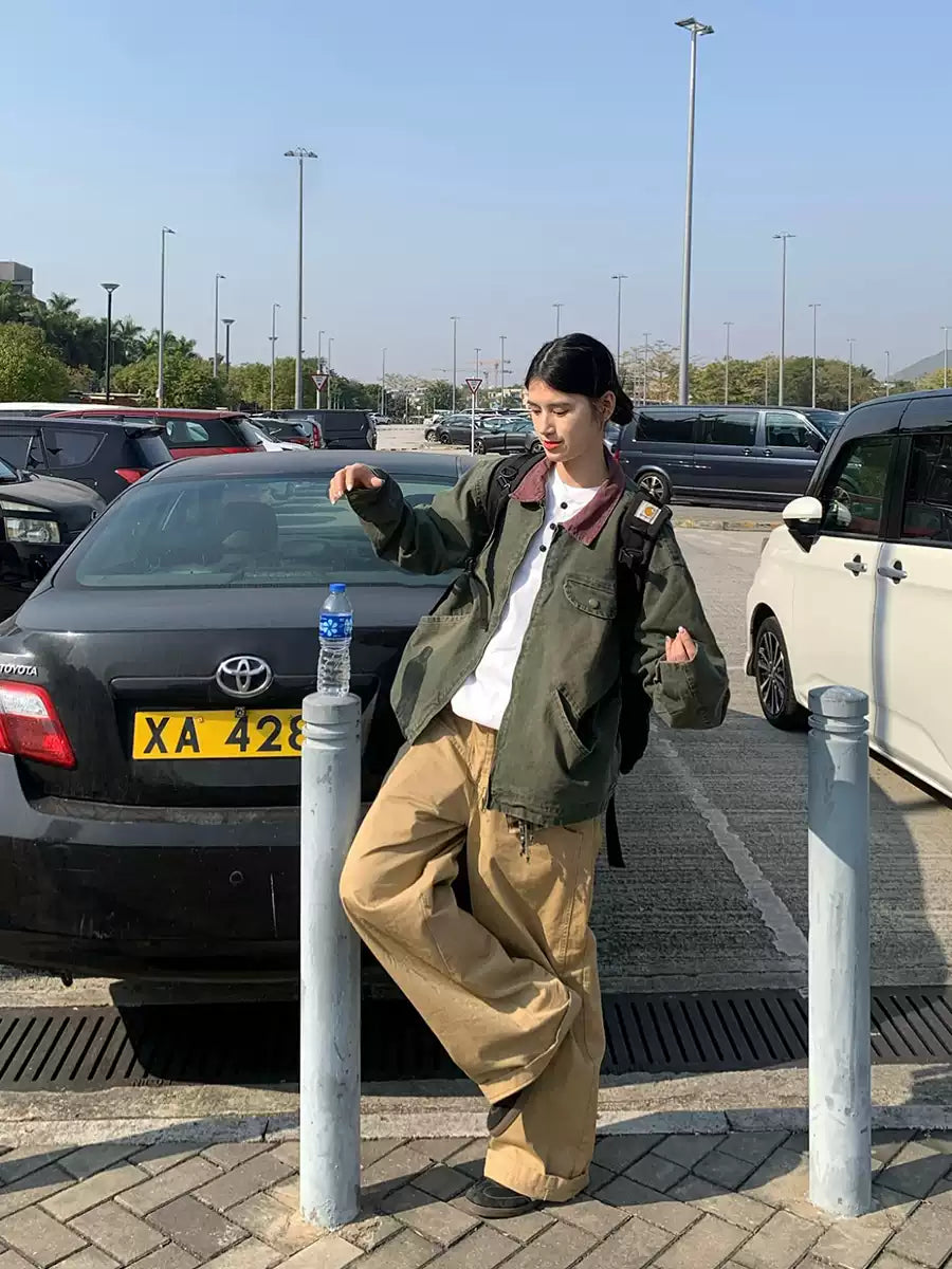 ウォッシュ加工ラペルジャケット N343