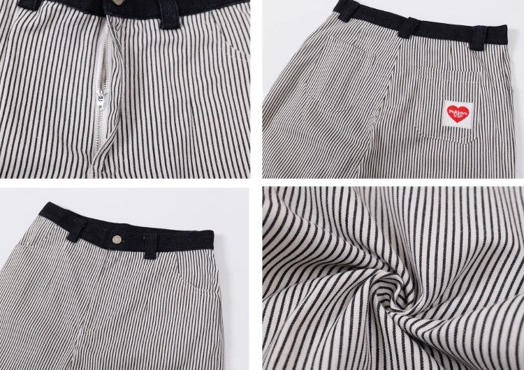 ストレートストライプデニムパンツ N534