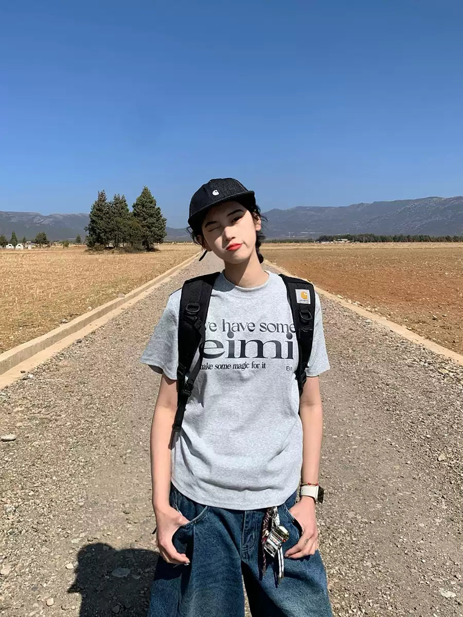 レタープリント半袖Tシャツ N394