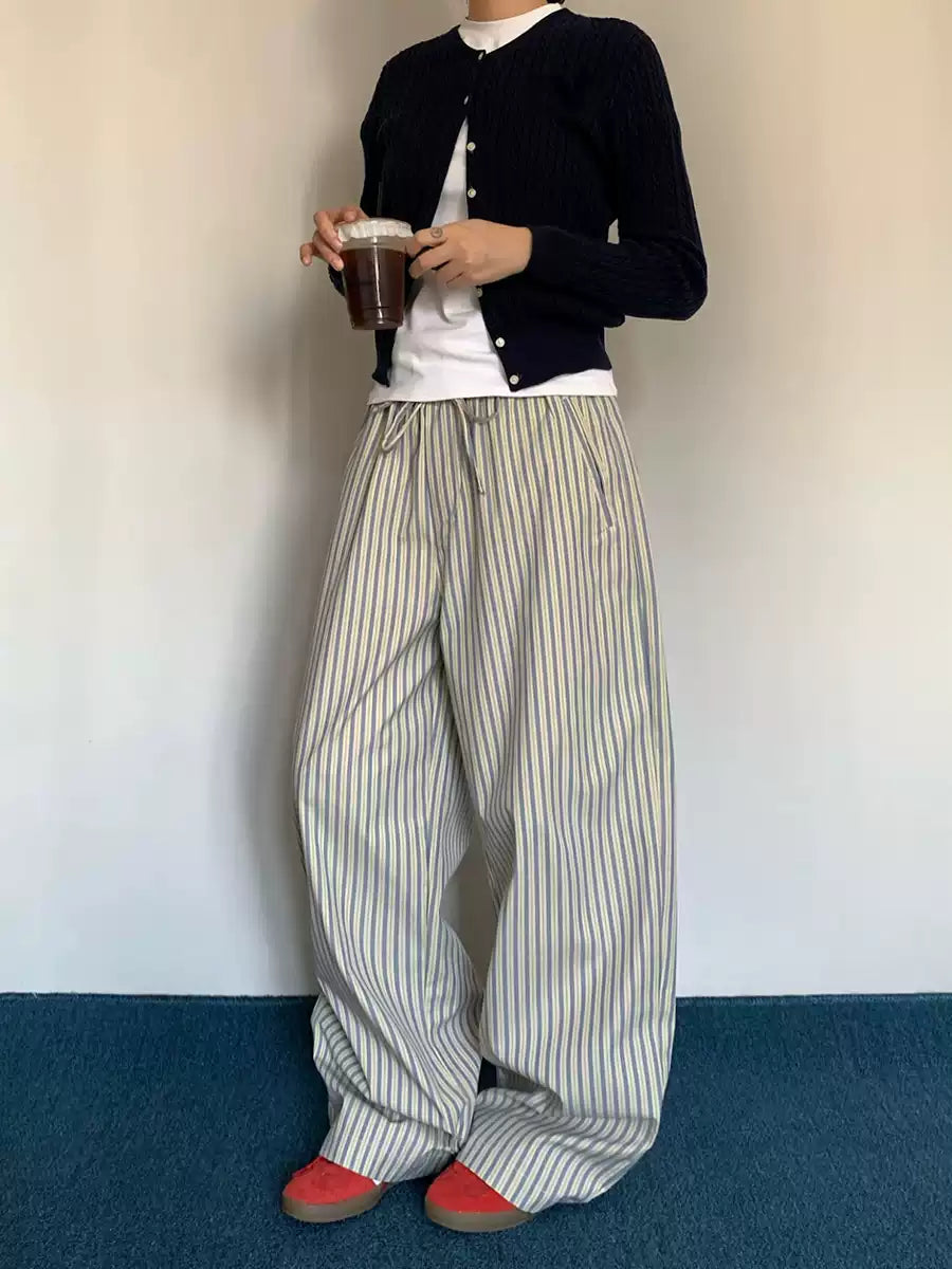 ストライプワイドレッグパンツ N310