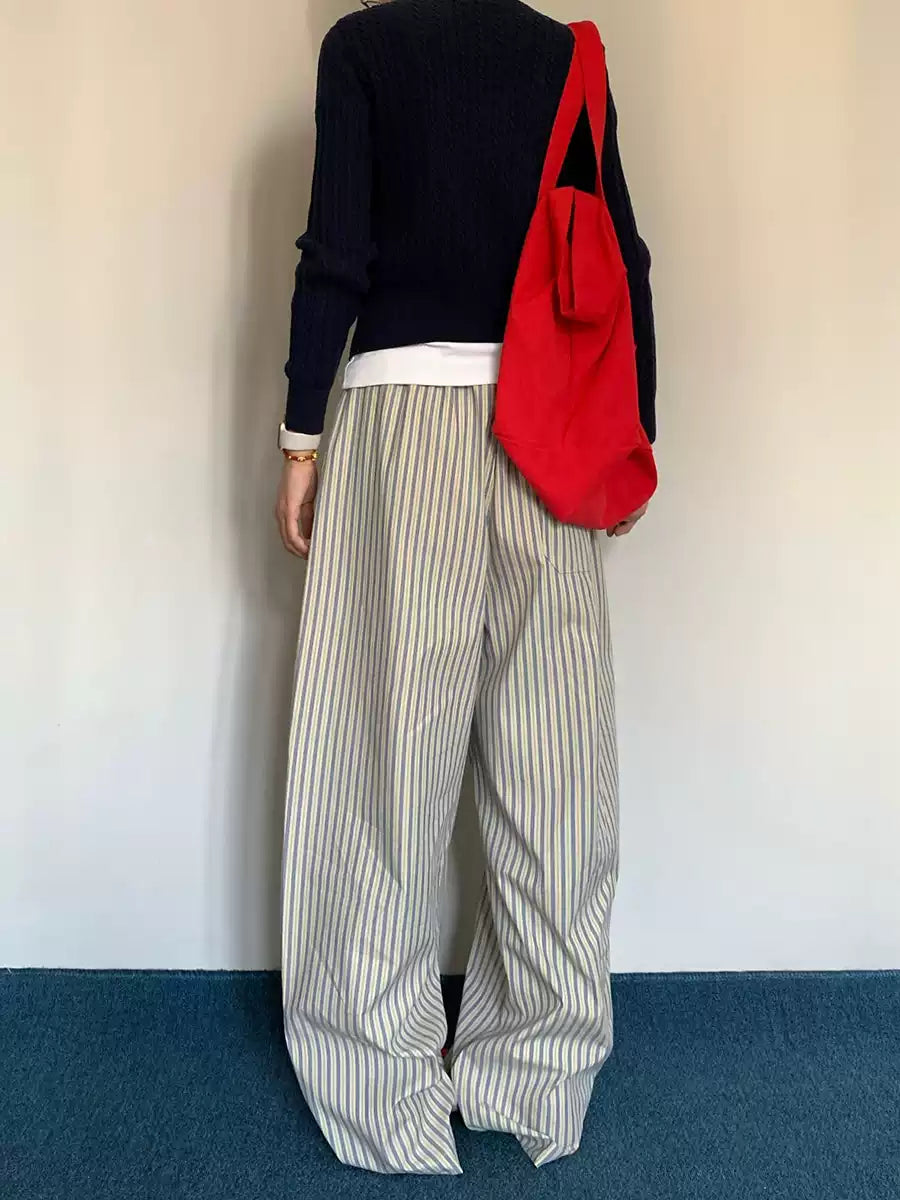 ストライプワイドレッグパンツ N310