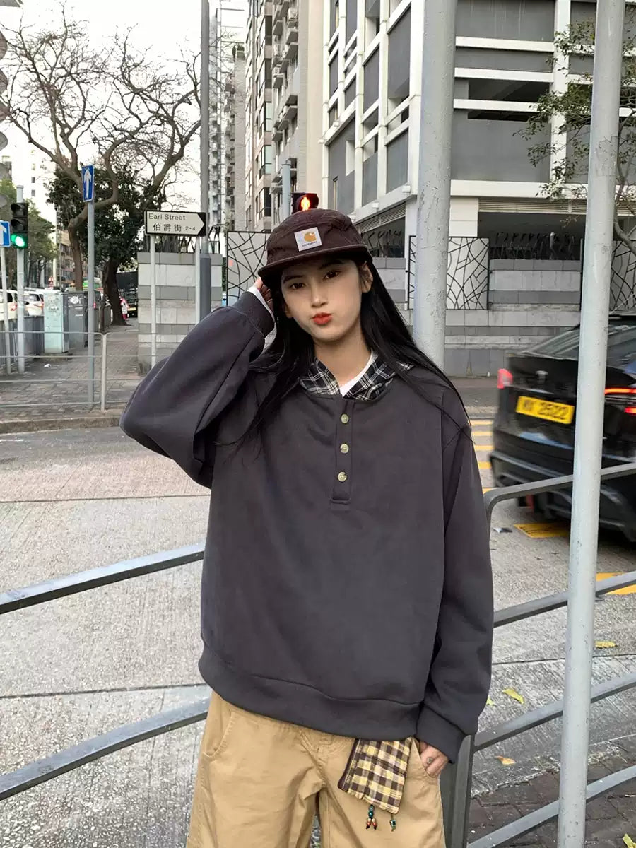 チェック柄フーディー N345