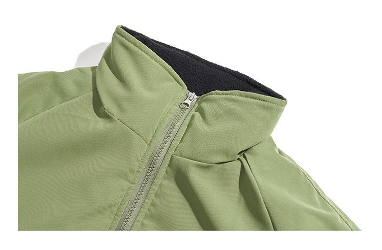 スタンドカラー厚手裏地フリースジャケット N327