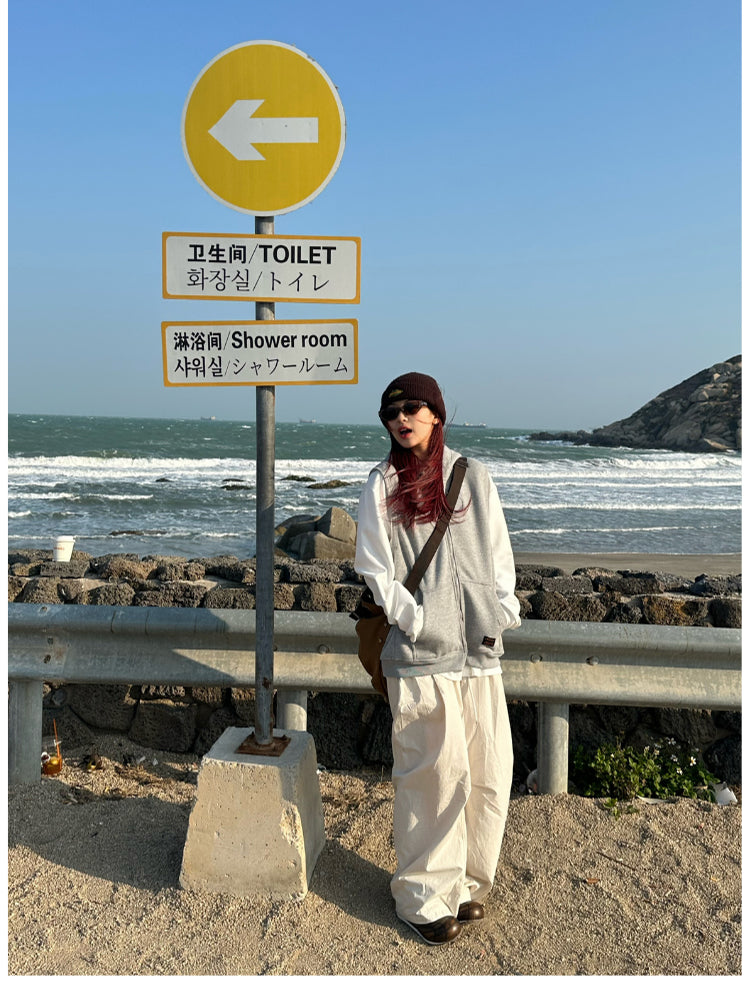 フード付きスウェットベスト(パーカー) N375