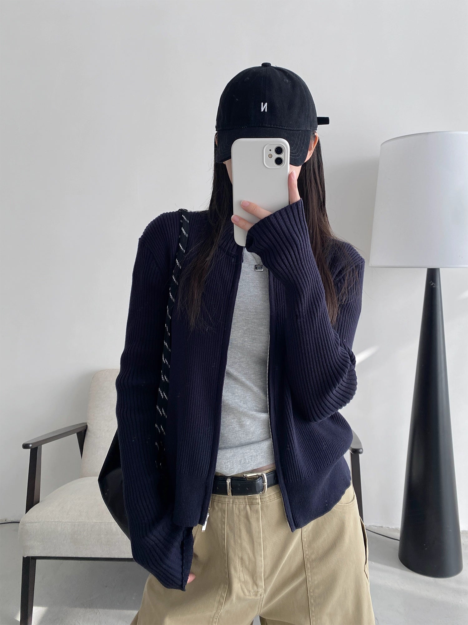 ショート丈ニットカーディガン N814