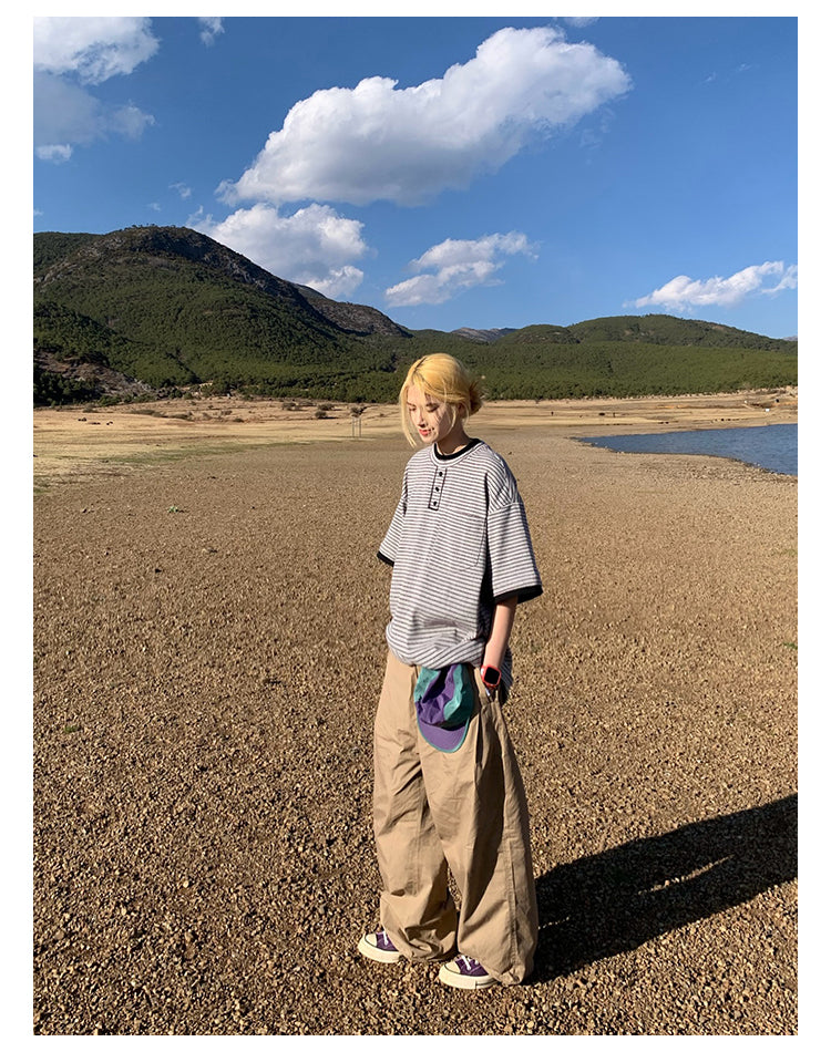 フェイクツーピースボーダーTシャツ N391