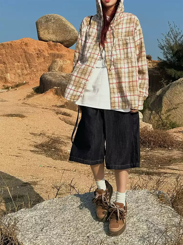 ルーズデニムハーフパンツ N373