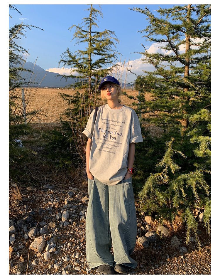 ラウンドネック半袖Tシャツ N404