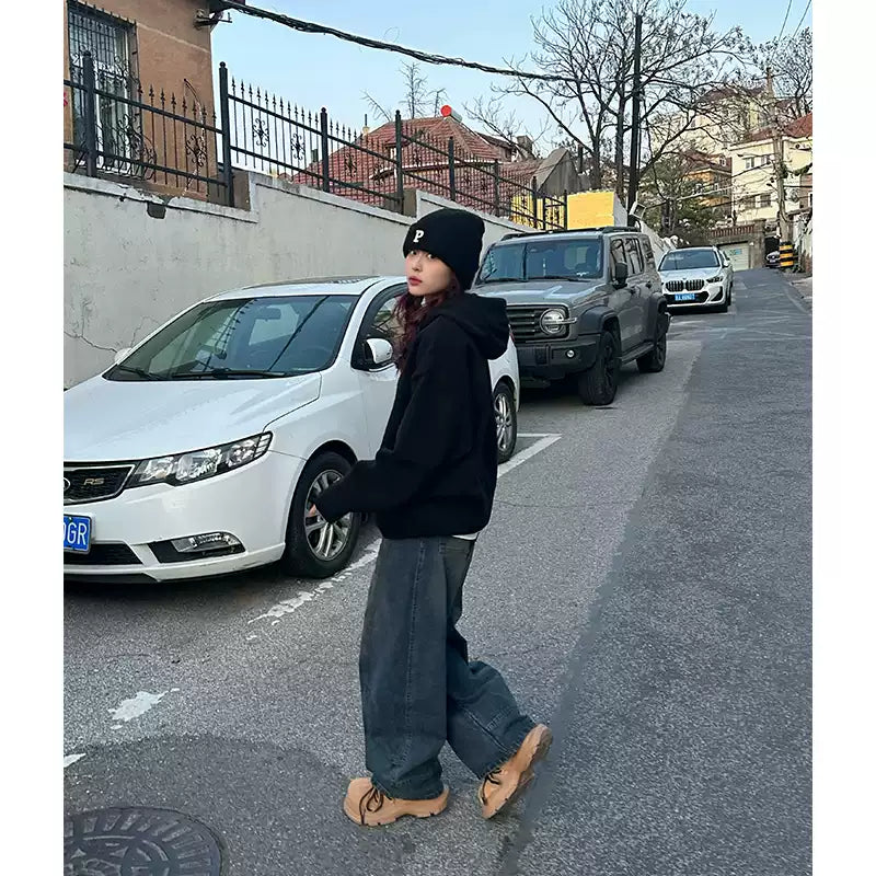 厚手フード付きニットジャケット N287