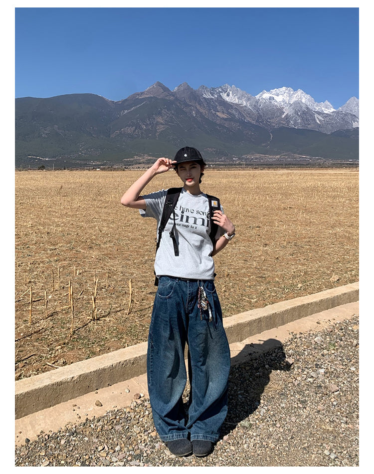 レタープリント半袖Tシャツ N394