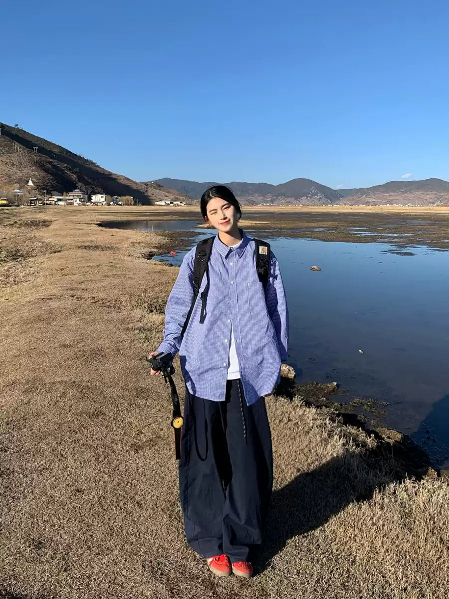 レトロチェック柄シャツ N353